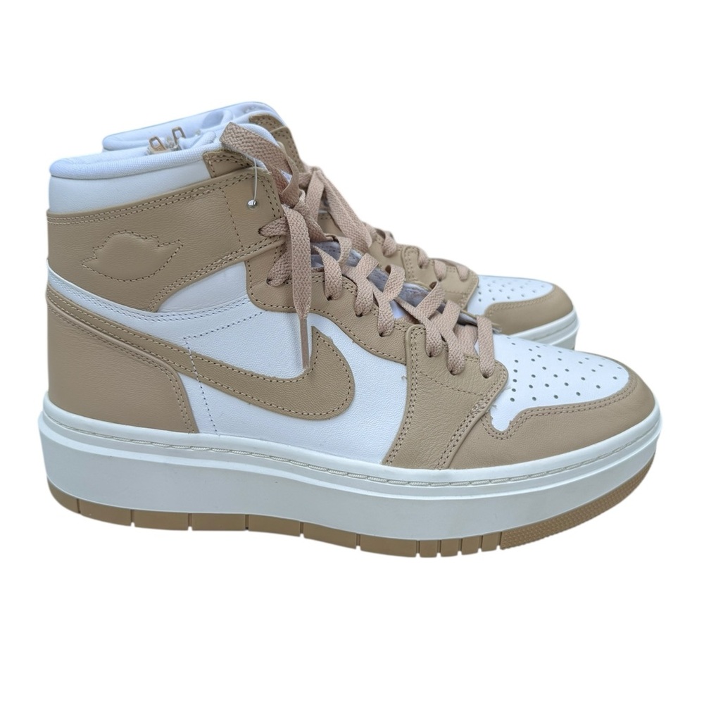 Nike W 12 M 10.5 Air Jordan 1 Elevate High‎ Desert White Sneaker Platform Shoes